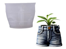 Molde silicona maceta jeans